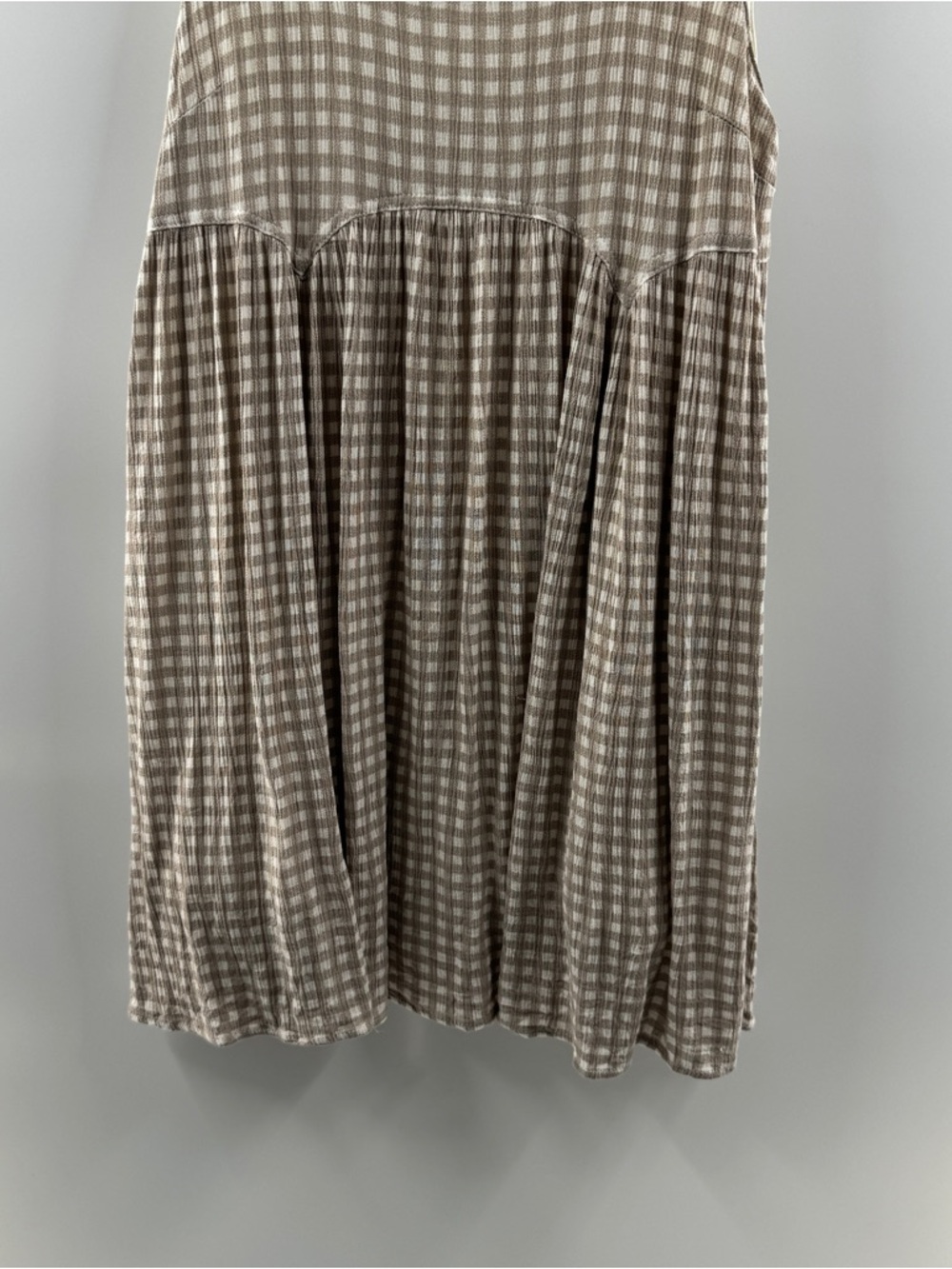 Beige Cream Gingham Dress – Women’s Small - Picture 3 of 8